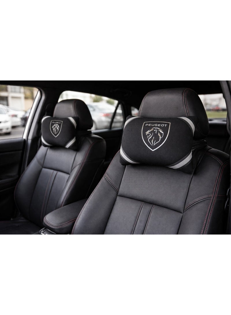 PEUGEOT Pair of Car Neck Support Pillows – Compatible with Peugeot - Image 1